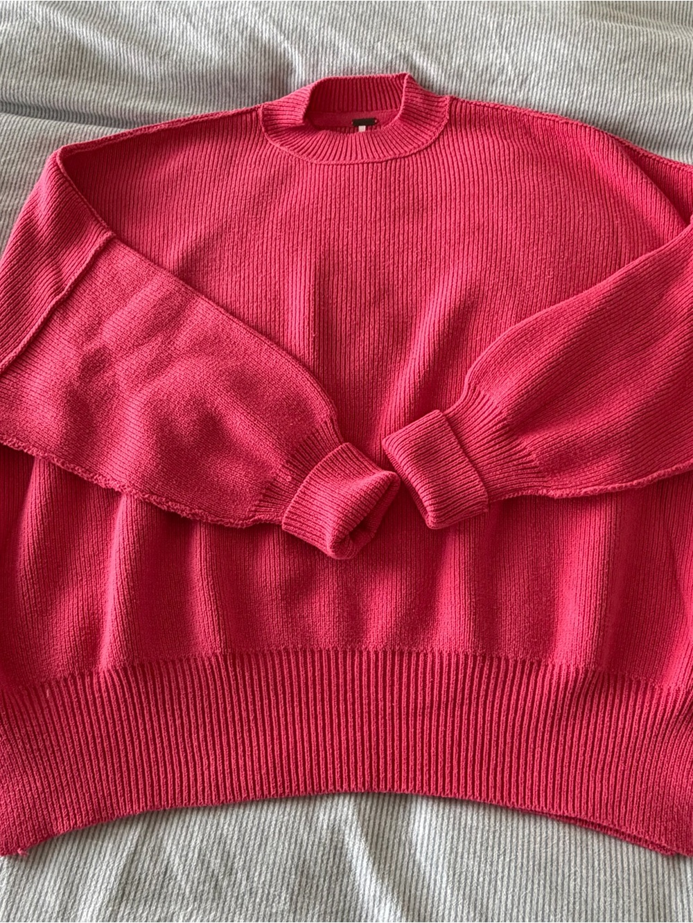 Free People Easy Street Tunic Pink Crewneck Sweater